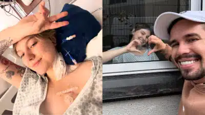 Isabel Veloso relata internação e detalhes do transplante de medula. Marido a encontra no hospital