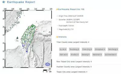 Terremoto de Magnitude 7 Abalar Yilan, Taiwan: Impacto e Alerta
