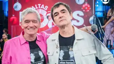 Serginho Groisman e Samuel Rosa criam meme viral no “Altas Horas”