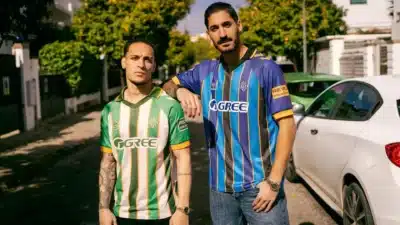 Betis lança camisa retrô sustentável com aroma de laranjeira e estrela brilho!