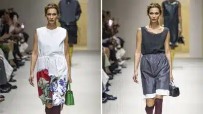 Miuccia Prada e Raf Simons chocam Milão com coleção outono/inverno 2026 e modelo em recuperação!