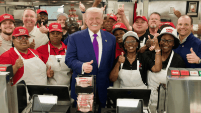 Trump Surpreende em Fast Food em Roma, Ataca Biden com “Auto-Pen”